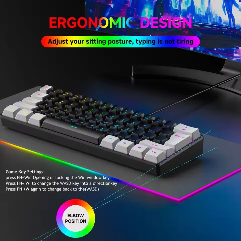 Portable Wired Mini Mechanical Keyboard