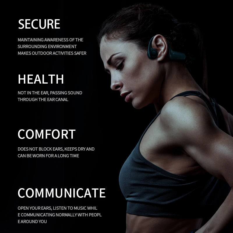 True Bone Conduction Earphones Bluetooth